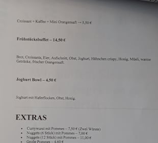 Speisekarte La vie est belle