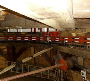 Rollenbahn in der Kappe der Mühle