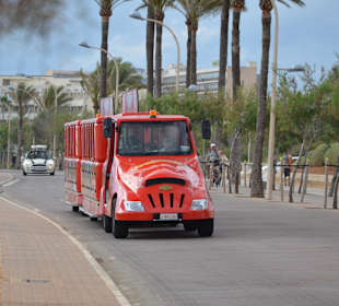 Petit train touristique qui longe la plage