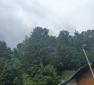 Viele Holzhäuser in der Gegend