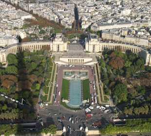 Schöne Aussicht auf den Trocadero