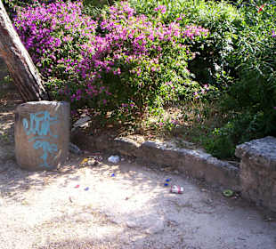 Rhodos Stadtpark vermüllt.