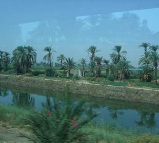 Der Nil vom Bus aus  fotografiert