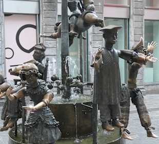 In Aachen beim Puppenbrunnen in der Krämerstraße