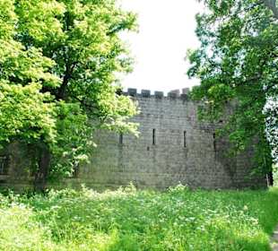 Zamek Bobrów  - mury obronne.