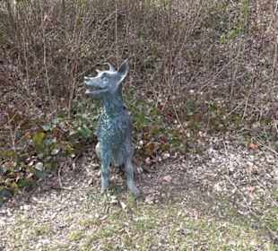 Skulptur Schäfer mit Schafherde
