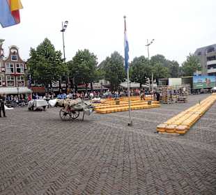 Lange aufgestapelte Käsereihen