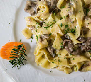 Bandnudeln mit PIlzen