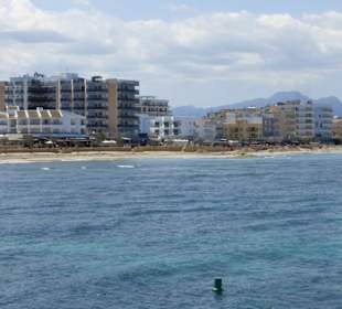 Can Picafort – Blick vom Schiff zum Strand