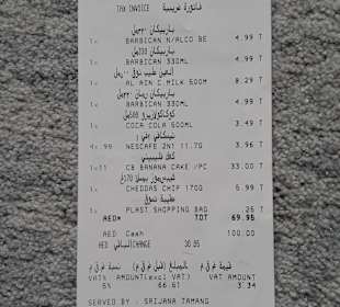 Supermarkt Carrefour Rechnung