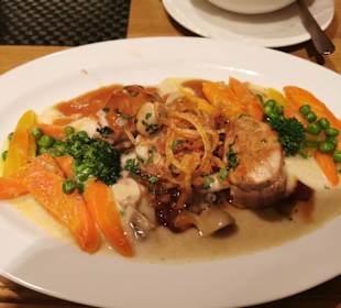 Schweinemedallions, Pilzrahm, Gemüse, Spätzle 