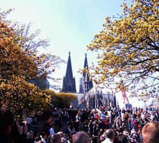 Der Kölner Dom bei blauem Himmel