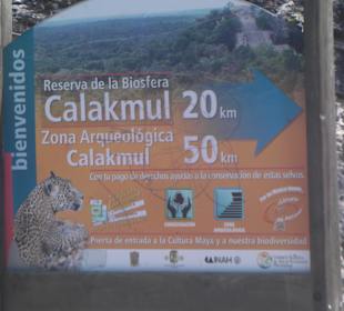 Abbiegung von der Strasse ins Biosphärenreservat