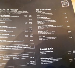 Die Speise-/Getränkekarte