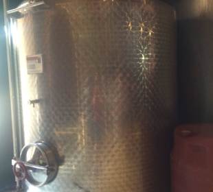 Holding tank in the cellar area