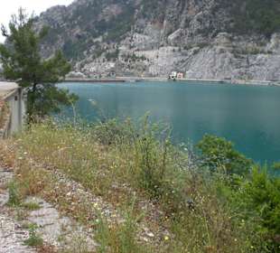 Aussicht auf Staudamm