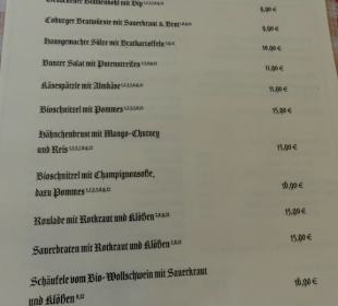 Speisekarte