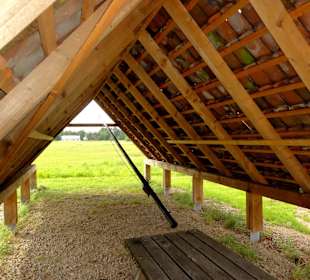 Überdachtes Torflager