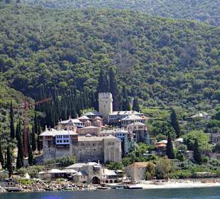 Chalkidiki, Halbinsel Athos, Blick vom Schiff