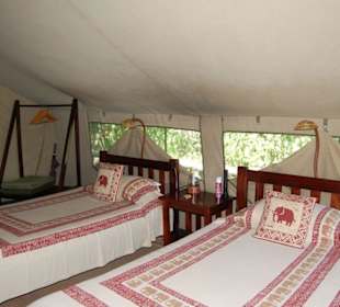 Betten im Gouvernor's Camp