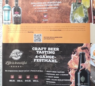 Hauszeitung mit Speisekarte