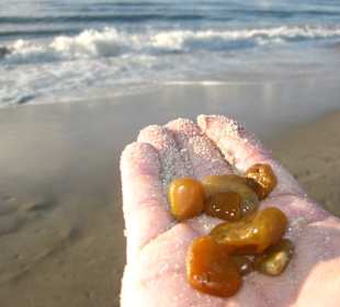 Bernsteinfunde an Strand