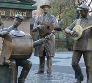 Grający pomnik na Pradze