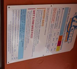Preisschild am Eingang