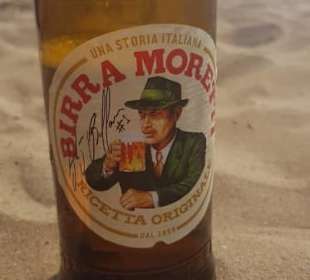 Ein Bier immer dabei Moretti natürlich