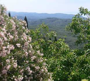 Aussicht vom Bergdorf Chlomos