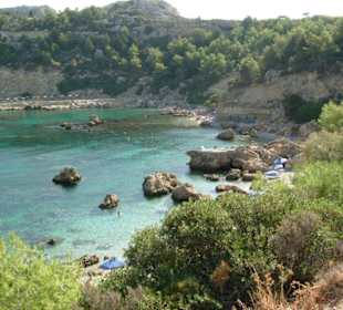 Blick auf die Anthony-Quinn-Bucht