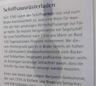 Infotafel zum Geschäft