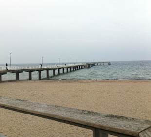 Der Strand in gerader Luftlinie zum Hotel Meridian