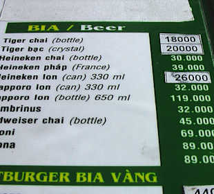 Preis : 28650 Dong = Euro