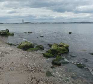 Blick vom Strand von Rosenhagen nach Travemünde