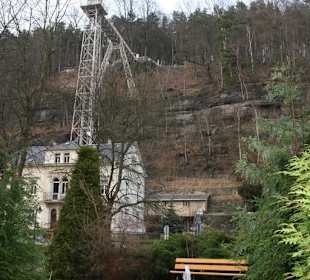 Blick auf den Aufzug zur Ostrauer Scheibe