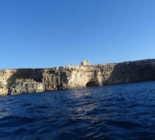 Mit dem Speeedboot vor Comino