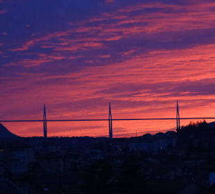 Millau bridge after sunset