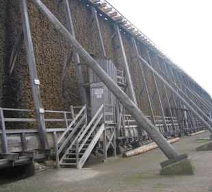 Spacer po drewnianych podestach tężni