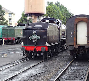 Umspannen im Bahnhof Minehead