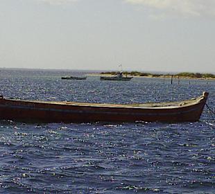 Bitte umsteigen auf diese"Schute"vom Piratenboot
