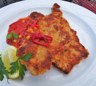 Das Zigeunerschnitzel "pur"  - Sauce kommt extra
