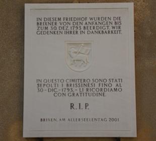 Beschreibung Alter Friedhof Brixen