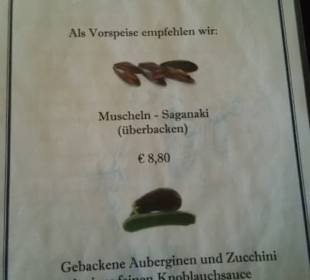 Speisekarten-Empfehlung