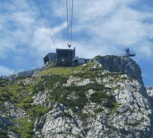 Fahrt mit der Alpspitzbahn mit Blick auf AlpspiX