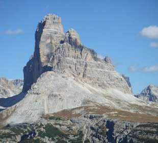 Drei Zinnen vom Monte Piano fotografiert