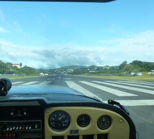 Start zum Rundflug über die Insel