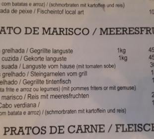 Café Criolo Speisekarte