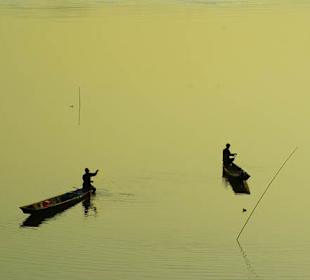 Rybacy na rzece Mekong
