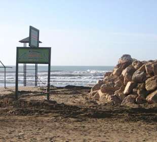 Empfangsschild am Strand von Evrenseki